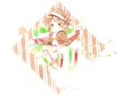 ポップで可愛いアナログイラスト作成します 色鉛筆、水彩であなたのお好みに合ったイラストを作成します イメージ3
