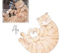 寝ている猫ちゃんを水彩画タッチで描きます 水彩タッチのほんわか優しいうちのこイラスト イメージ5