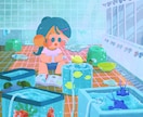 絵本のような個性的な一枚絵を描きます 様々な用途に！ゆるデフォルメでシンプル〜背景込など対応！ イメージ3