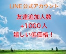 LINE公式アカウントの友達を1000人増やします 即日対応、安心価格！なんでも質問できるトークルーム イメージ1