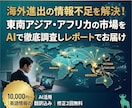海外市場調査｜AIで素早くレポート作成ます 東南アジア・アフリカなど新興国市場を調査 イメージ1