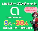 LINEオープンチャットのユーザーを5人増やします 24時間以内に最大20人入室します☆ イメージ1