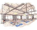 イメージスケッチを制作致します 手描きで建築、インテリア、イベントパースを描きます。 イメージ5