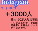 インスタ★フォロワー+3000人増加します 安心の保証付☆＋3,000人 1500円☆でご提供中！！ イメージ1