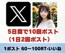 Ｘでポストを10回して拡散•認知します 個人起業家さんで商品やサービスを宣伝したい方におすすめです イメージ1