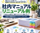 複雑な情報を整理し、わかり易いマニュアルを作ります 専門的な内容や長い文章を、初めての方にも伝わる資料にします イメージ1