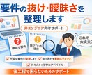 要件の抜け・曖昧さを整理します 「これで大丈夫？」を言語化。要件の不安を整理します イメージ1