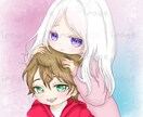 カップルやお友達同士のかわいいペア画を作成します ミニキャラでも等身でも描けますので、お気軽にご相談ください！ イメージ1