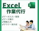 Excel（エクセル）の面倒な作業代行します データ入力、集計、関数入力、グラフ作成等お任せください！ イメージ1