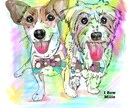 大切なペットをデジタルイラスト化します あなたの大切なペットをあなたのお好きな色味でお描き致します イメージ2