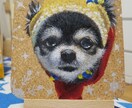 四角形コルクの上に可愛いペットの絵を描きます 。珍しい素材に描いた珍しい雰囲気なペットの似顔絵(’-’*) イメージ5