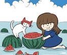 シンプル・絵本タッチの可愛いイラストを描きます ゆるーいネコなどの動物、女の子が得意です イメージ8