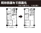不動産間取図・平面図を広告用に作成します 【CAD使用】既存図面を寸法正確に綺麗な図面に仕上げます。 イメージ1