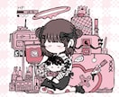 ゆるいイラストを制作します 商用利用〇 どのようなポーズにも対応しています！ イメージ9