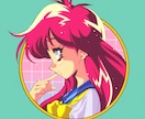 90's風のレトロポップなイラストを描きます SNSアイコン・グッズ制作等様々な用途に対応いたします イメージ4