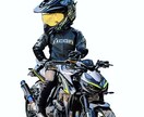 モトブログ・バイク乗りの画像をミニキャラにします モトブログ用アイコンSNSでのプロフィール画像やプレゼント等 イメージ7