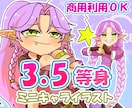 3.5等身キャラクターイラスト描きます ☆動画サムネイルやグッズなどに使用したい方へ♪☆ イメージ1