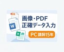 画像・PDFを正確にデータ入力します 正確さ重視の事務作業を丁寧に対応します イメージ1