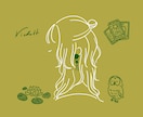 商用可◯おしゃれで個性的な横顔アイコン作ります ＊好きなアイテムを周りに可愛く描き込みます＊ イメージ4