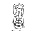 シンプルなモノクロイラスト描きます 表情はシンプルに描き、仕草・余白などを大切に仕上げます。 イメージ1