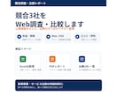 競合3社をWeb調査して比較レポートにまとめます 価格・特徴・Web/SNSを出典付きで整理します イメージ1