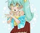 おめめきゅるきゅるイラストを描きます アイコンなどで使用できる可愛い女の子のイラストを作成します。 イメージ1