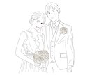 シンプルで可愛い結婚式で使えるイラスト描きます お二人の写真から似ていてもっと可愛いイラストにします！ イメージ9