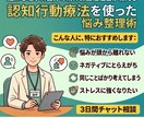 認知行動療法を日常に使う方法伝授します 認知行動療法の技法を使い、ストレスに強くなるお手伝いをします イメージ2