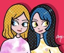 アメリカンで個性的なかわいい似顔絵描きます 〜派手でポップな似顔絵はいかがですか？〜 イメージ4