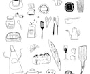 おしゃれな線画イラスト描きます お店のメニューやメッセージカードなどにおすすめです イメージ1