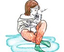 カラー・全身料金込！動物と女の子のイラスト描きます 商用利用可！動物との可愛い時間を絵に落とし込みます イメージ3