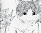 大切なペットを線画でアート作品にします 記念や贈り物にも選ばれるペットアート原画 イメージ2