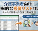 介護事業者向け！営業効率化！営業先リスト作成します 利用者獲得で苦戦している事業所様！効率の良い営業リストを作成 イメージ1