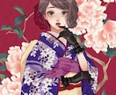 商用OK！レトロな和風のイラストを制作いたします 着物や浴衣、和服のイラストでおしゃれな雰囲気に！ イメージ1