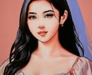 アナログ独特の現代アート的女の子イラストを描きます アナログ感のあるアイコンや似顔絵を御希望の方への特別版です イメージ2
