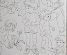 かわいい子ども、親子などの線画イラスト描きます ワンポイントイラスト、挿絵に最適！ イメージ1
