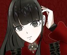 ゴシック・ダークな女性のイラストを制作します 白・赤・黒の配色を得意としています イメージ10