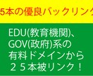 25本のEdu/Govドメインの被リンクを付けます 超強力な被リンクで、検索順位をアップさせます イメージ1