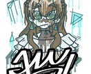 お名前のロゴ付きグラフィティ風1枚絵描きます ポスターや挿絵、動画背景などに！ イメージ3