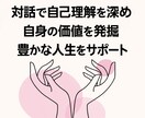 対話で自己価値に気づき豊かな人生をサポートします 【限定価格】自分が好む人生を生きて行きたい人のお手伝い イメージ1