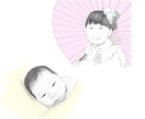 シンプル 鉛筆 線画｜写真から似顔絵描きます 手描きの優しい線画。お好きな色を２色まで。 イメージ8