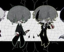 不穏・低彩度なミニキャラSDイラストをお描きします ✦グッズ制作・動画制作にご利用いただけるダークSDイラスト✦ イメージ2