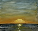 心に残る風景画（海、朝日、夕日、空など）描きます 水彩画を油絵のように描く風景画 イメージ4