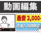 最安!!先着5名様限定!!  動画編集します 【動画編集】最安￥2,000-あなたの魅力を全面に伝えます！ イメージ1