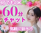 60分チャットで悩み愚痴雑談何でも寄り添います チャット/60分/雑談/悩み/相談/愚痴/何でも イメージ1