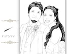 心をこめて似顔絵イラストお描きします 手描きイラストになった2人をウェルカムボードや記念日ギフトに イメージ2