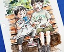 誇張しない＊水彩にがおえ描きます ナチュラルタッチなイラスト♪贈り物やおうちのインテリアに。 イメージ3