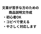 メルカリ用｜売れやすい商品説明文を丁寧に作成します 〜文章が書けない方も安心・やさしくサポート〜 イメージ1