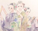 水彩イラスト描きます 透明水彩でMV等の一枚絵を描きます！和服、少女、動物… イメージ1