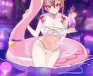 最短当日！IRIAM◎夏の水着イラスト描きます 配信にも！6種の水着から選べる◎キャラを即納でお書きします イメージ3